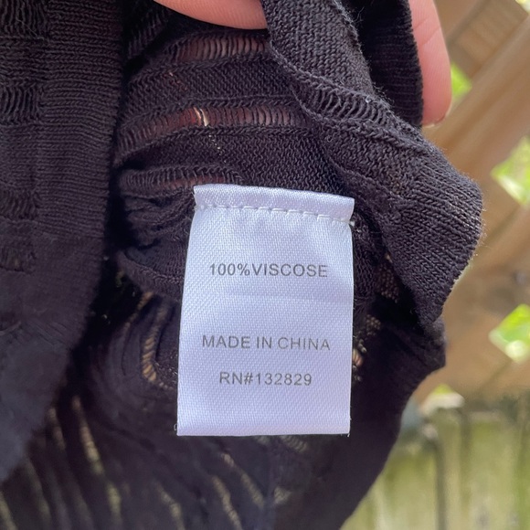 Superdown “Riley” Black Mesh Striped Knit Top - Picture 5 of 6